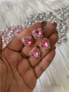 APLIQUE DE CORAÇÃO EM CRISTAL ROSA BEBÊ
