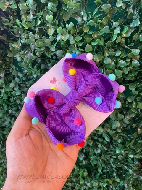 LAÇO BOUTIQUE ROXO COM BOLINHAS COLORIDAS - comprar online