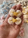 Laço de Renda Bordada Amarelo Bebê o par