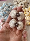Laço de Renda Bordada Marrom Bebê o par