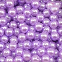 PÉROLA TAMANHO 8MM LILAS COM FURO COM 30 GRAMAS