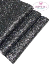 LONITA DE GLITER FLOCADA PRETA 25X40CM
