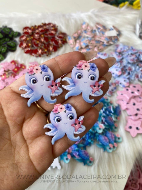 Aplique em acrílico Lula tema fundo do mar - O Par