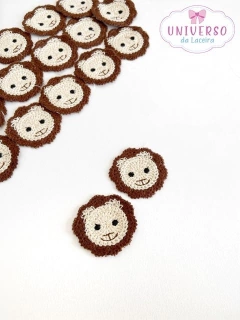 APLIQUE MACACO DE CROCHÊ O PAR