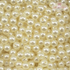PÉROLA TAMANHO 6MM BRANCO PEROLA COM FURO (30 GRAMAS)
