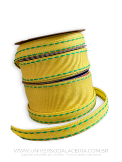 JEANS AMARELO COM PESPONTADO VERDE SINIMBU 1862