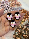 Aplique em acrílico pinguim baby - O Par