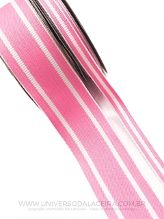 FITA SINIMBU NA COR ROSA CHICLETE LISTRADA CÓD. 1877 COM 10 METROS