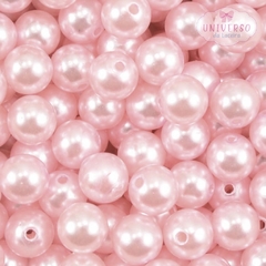 PÉROLA TAMANHO 10MM ROSA CLARO COM FURO (30 GRAMAS)