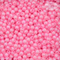 PÉROLA TAMANHO 4MM ROSA COM FURO 10G
