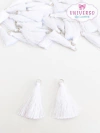TASSEL NA COR BRANCO 2,5CM OU 4CM COM ARGOLA