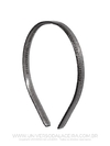 Tiara de Glitter Preta com Dente 10mm - Em Plástico - Unidade