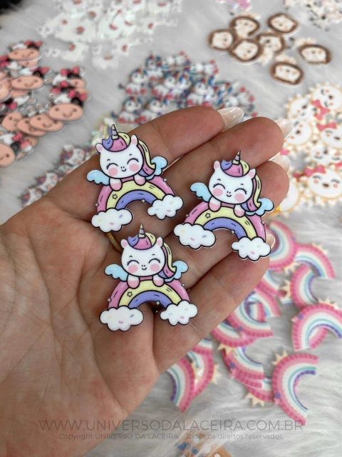 Aplique em acrílico Unicórnio - O par