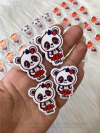 Aplique em acrílico tema panda escolar - o par