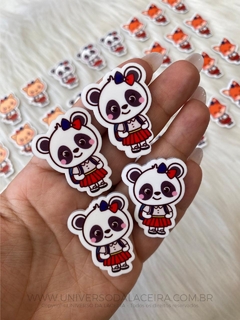 Aplique em acrílico tema panda escolar - o par