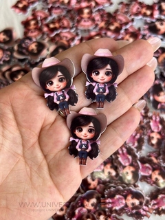 APLIQUE EM ACRÍLICO 3D MENINA VAQUEIRA - O PAR