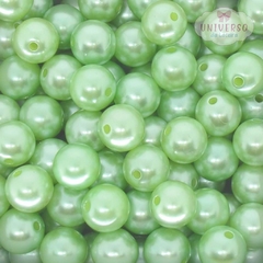 PÉROLA TAMANHO 10MM VERDE CLARO COM FURO COM 30 GRAMAS