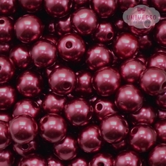 PÉROLA TAMANHO 10MM VINHO COM FURO (30 GRAMAS)