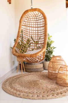 LANTERNA DE CHÃO EM FIBRA NATURAL - 2 tamanhos - CASA CAHAYA - Produção de móveis artesanais e sustentáveis em fibra natural