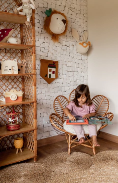 Estante em fibra natural vime rattan - casa cahaya 