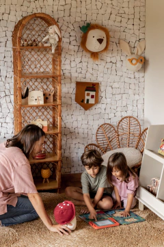 Estante em fibra natural vime rattan - casa cahaya 