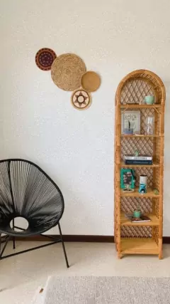 Estante em fibra natural vime rattan - casa cahaya 