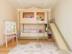 Beliche Montessori Açaí com Casinha com escorregador - CASA CAHAYA - Produção de móveis artesanais e sustentáveis em fibra natural