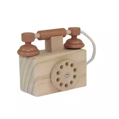 ESCULTURA TELEFONE ANTIGO DE MADEIRA - comprar online