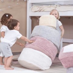 Puff Chill Vintage Nude 50 x 50 x 20 cm - Lorena Canals - comprar online