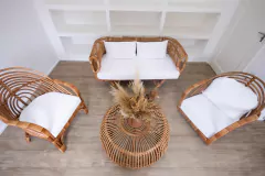 Mesa de centro Capri em fibra natural - CASA CAHAYA - Produção de móveis artesanais e sustentáveis em fibra natural