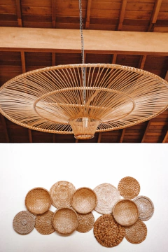 LUMINÁRIA DE VIME TENDENCIA BOHO DECOR