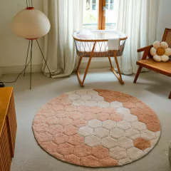 Tapete Honeycomb Rose Ø140 cm - Lorena Canals na internet