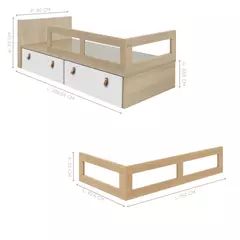 Cama com Gavetas Acompanha Cabeceira e Barras de Proteção Linha Join - comprar online