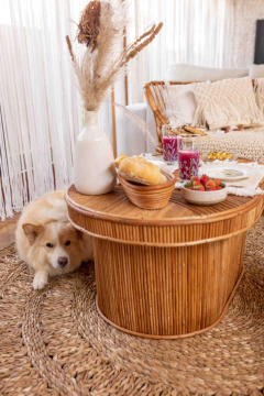 Mesa Maracaipe em fibra natural - CASA CAHAYA - Produção de móveis artesanais e sustentáveis em fibra natural