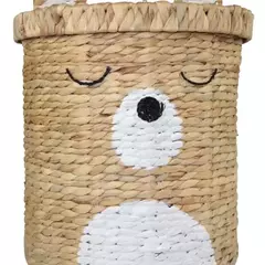 CESTO URSO PINTADO ORGANIZADOR DE BRINQUEDOS - CASA CAHAYA - Produção de móveis artesanais e sustentáveis em fibra natural