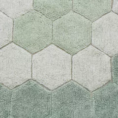 Tapete Honeycomb Blue Sage Ø 140 cm - Lorena Canals - CASA CAHAYA - Produção de móveis artesanais e sustentáveis em fibra natural