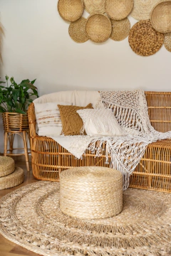 Manta em macramê artesanal