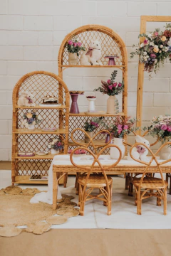 Estante em fibra natural vime rattan - casa cahaya 