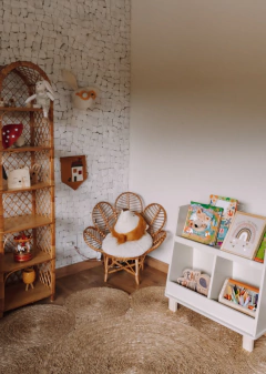 Estante em fibra natural vime rattan - casa cahaya 