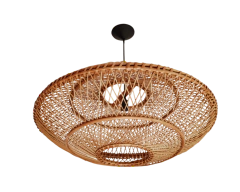 LUMINÁRIA DE VIME MODELO DISCO TENDENCIA BOHO DECOR