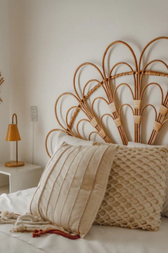 cabeceira petala  fibra natural vime rattan casa cahaya