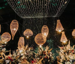 LUMINÁRIA PÊNDULO EM FIBRA NATURAL - 100cm x 35cm - loja online