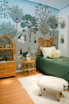 cabeceira infantil  fibra natural vime rattan casa cahaya