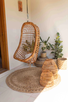 LANTERNA DE CHÃO EM FIBRA NATURAL - 2 tamanhos - comprar online