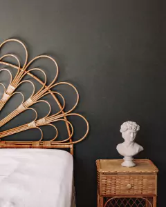 mesa  de cabeceira criado  mudo  fibra natural rattan vime