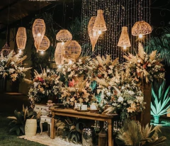 LUMINÁRIA PÊNDULO EM FIBRA NATURAL - 100cm x 35cm - CASA CAHAYA - Produção de móveis artesanais e sustentáveis em fibra natural