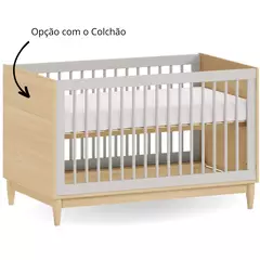 Berço 2 em 1 Tomi Cinza com Carvalho Malva – Versátil e Durável na internet