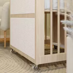 Berço 3 em 1 Evolutivo com Palinha Linha Indy Carvalho Malva - CASA CAHAYA - Produção de móveis artesanais e sustentáveis em fibra natural
