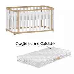 Berço Americano 2 em 1  Loop Branco com Carvalho Malva com Rodinhas na internet