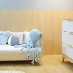 Berço de Bebê Americano Petit em MDF – Branco com Carvalho Malva na internet